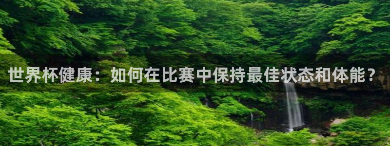 世界杯附加赛赛程表：世界杯健康：如何在比赛中保持最佳状态和体能？